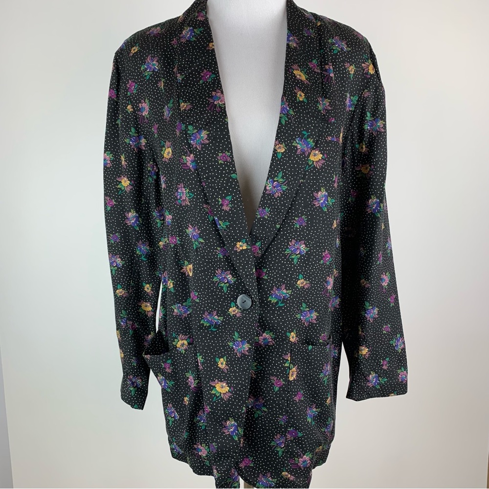 Vintage Liz Sport Floral Blazer Medium